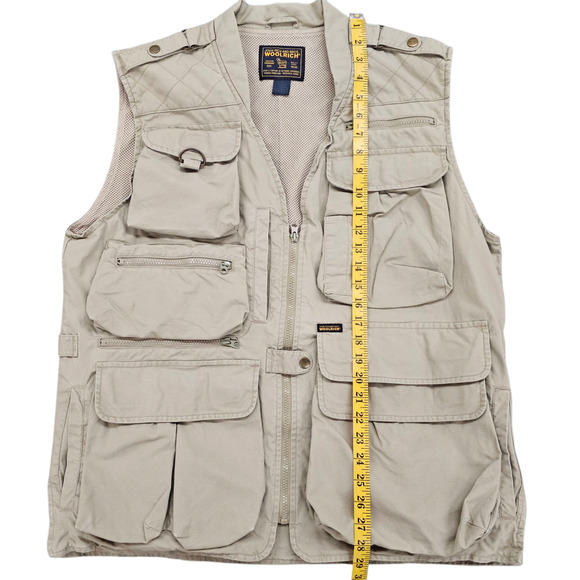 Vintage Woolrich John and Bros. Vest Mens Large Tan Fly Fishing Hunting Vented - Picture 13 of 16